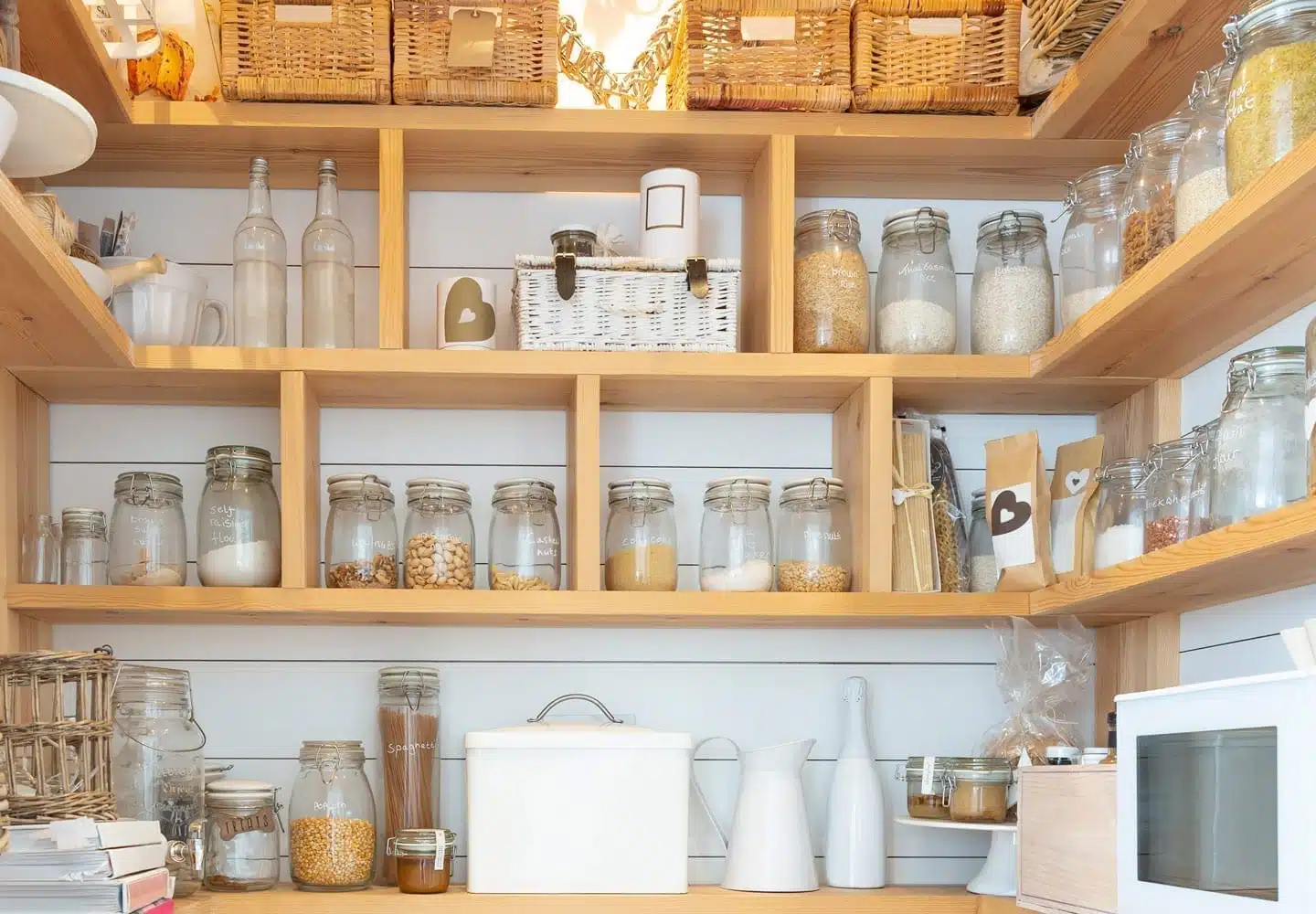 A well-stocked pantry, efficiently stored