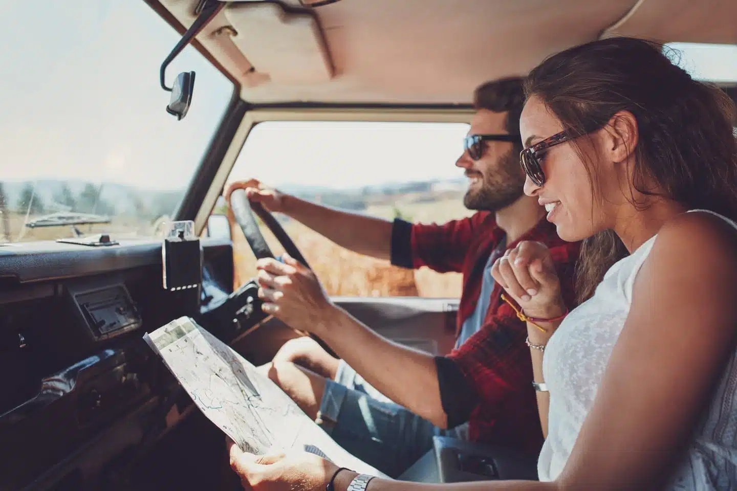 couple on a road trip