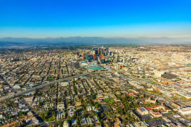 birds eye view of Houston