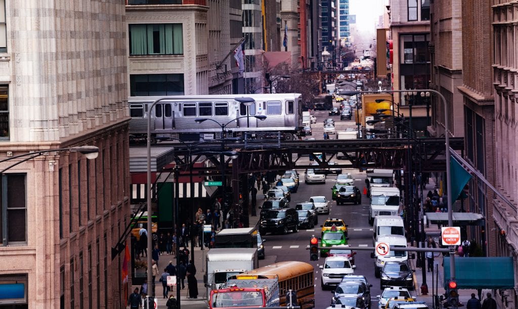 Busy Chicago street