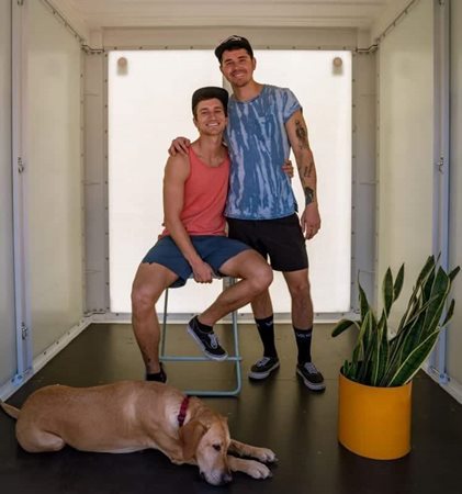 Ethan and Mark in an empty PODS container