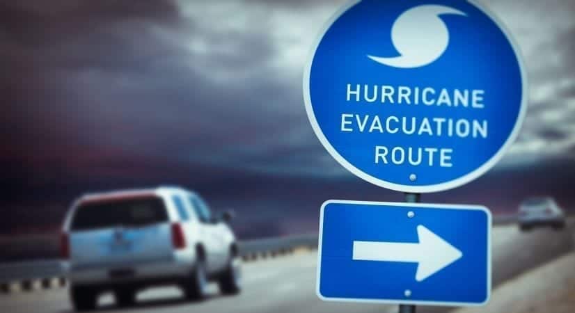 Highway sign for Hurricane Evacuation route 