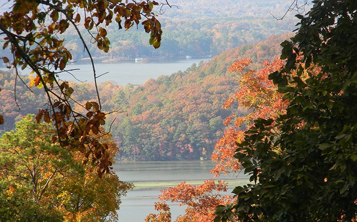 The shores of Lake Guntersville in fall