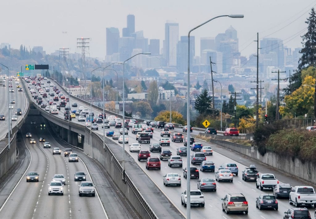 Traffic headed toward Seattle