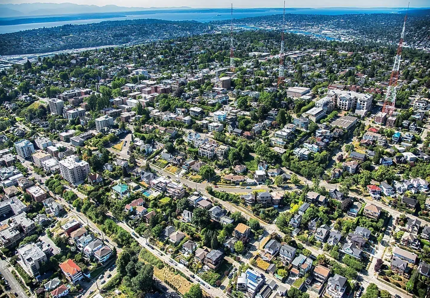 Aerial view of Seattle neighborhood