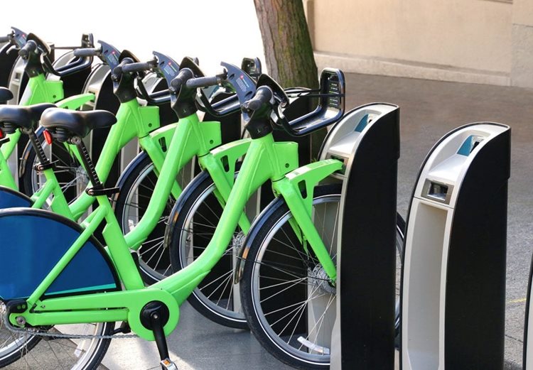 Rentable, green bikes in Seattle