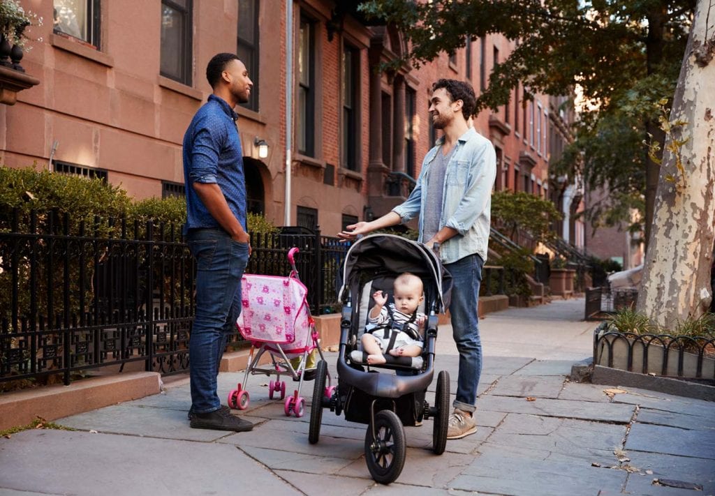 NYC neighbors with their babies