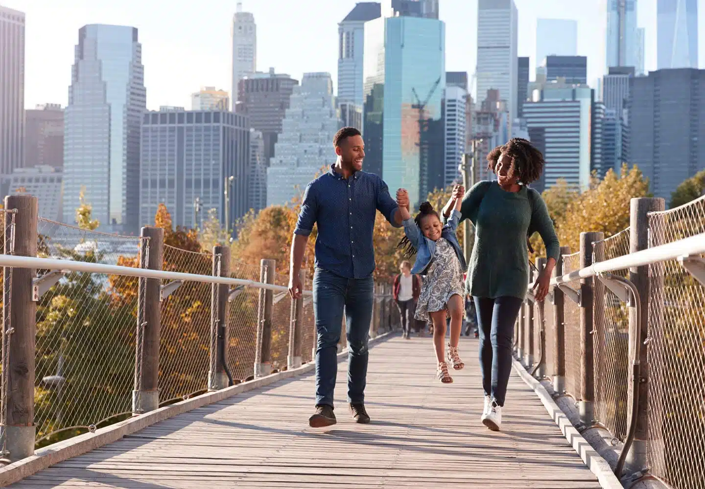 family walking in NYC