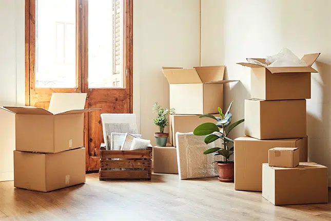 moving boxes near the front door