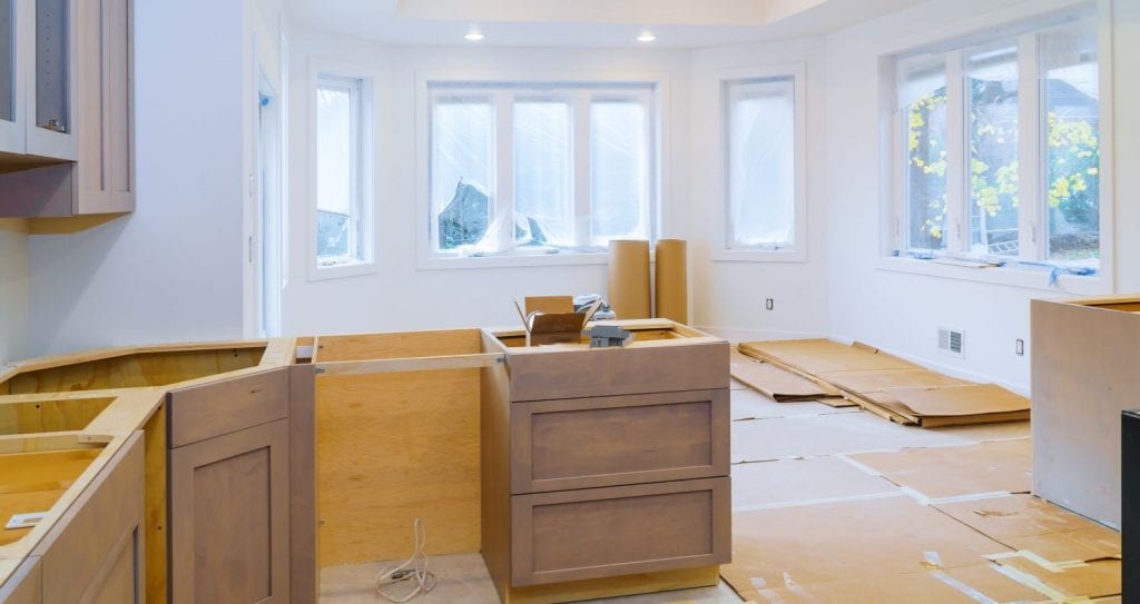 Kitchen remodeling in process