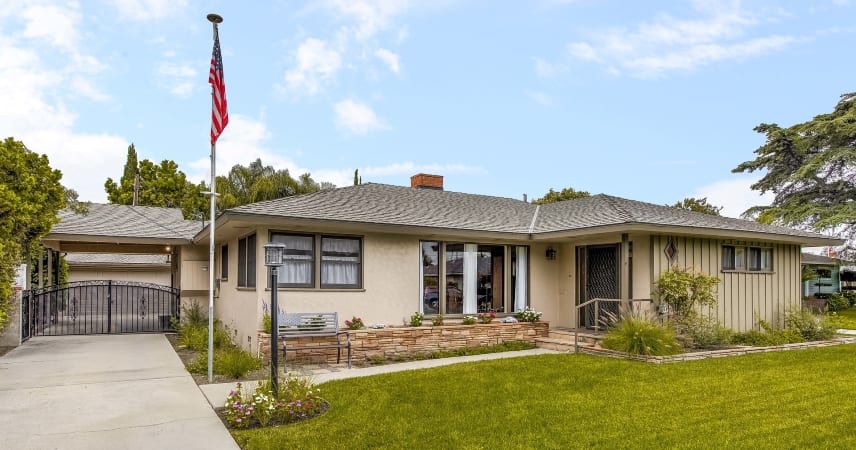 A typical ranch-style home in the Westmont neighborhood of Anaheim, CA.