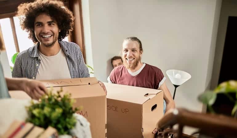 men moving boxes