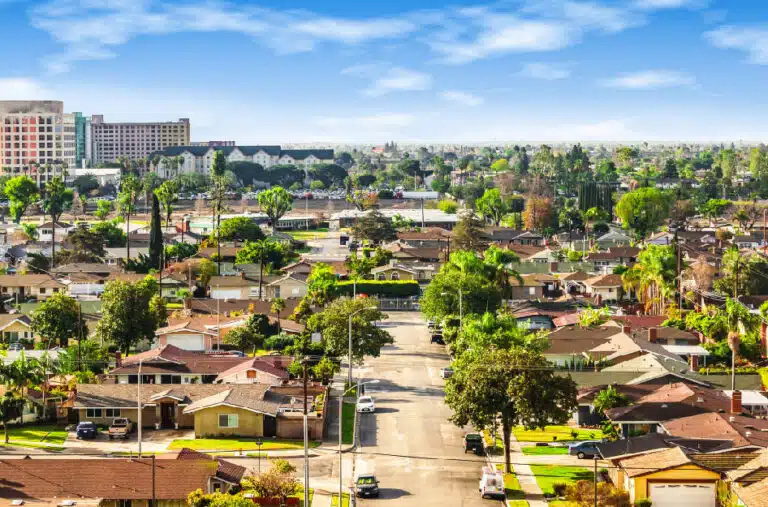 The neighborhoods of Anaheim, CA