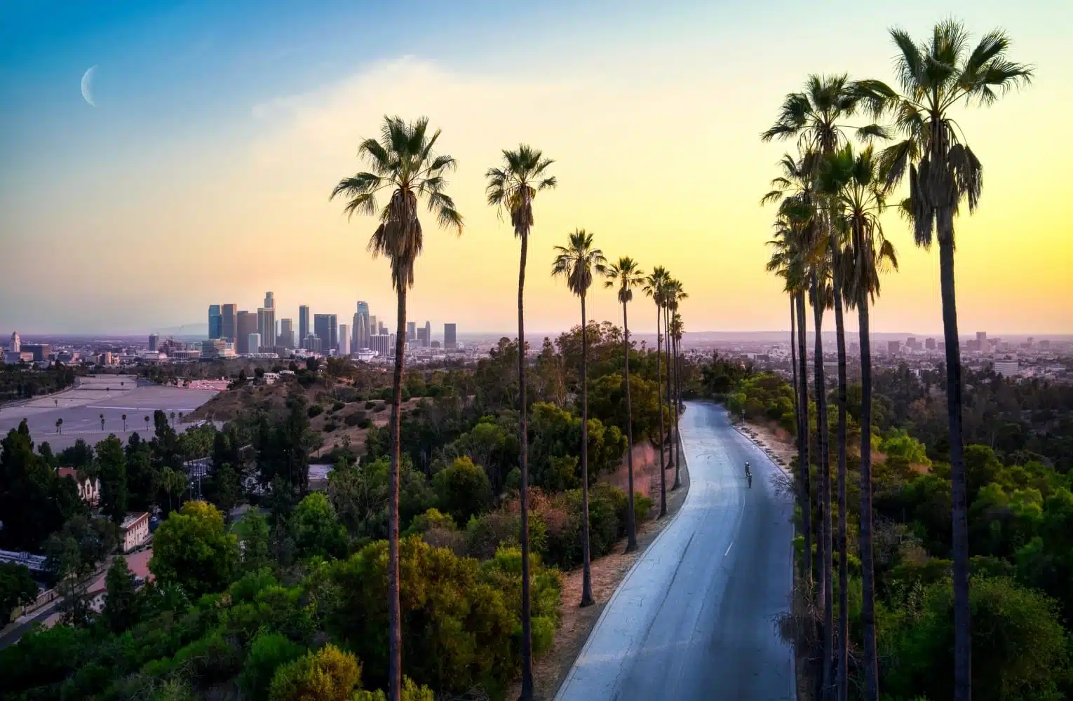 LA aerial view at sunrise