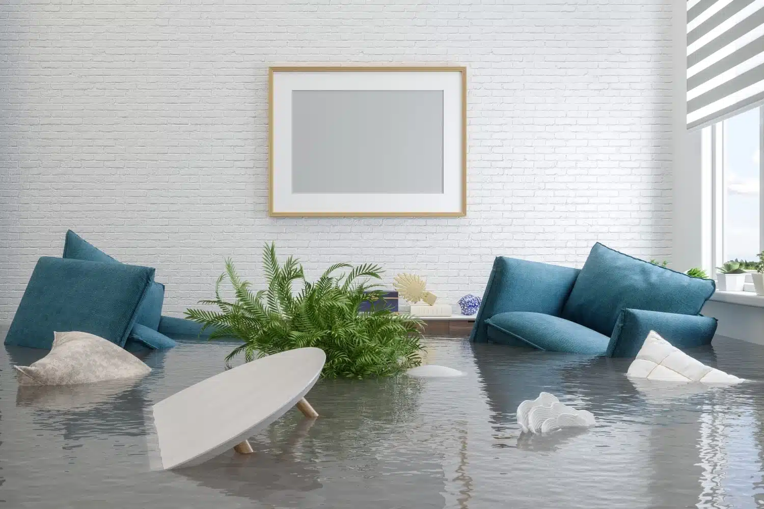 living room under water