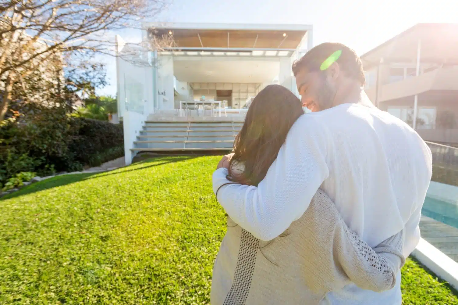 couple with newly built home