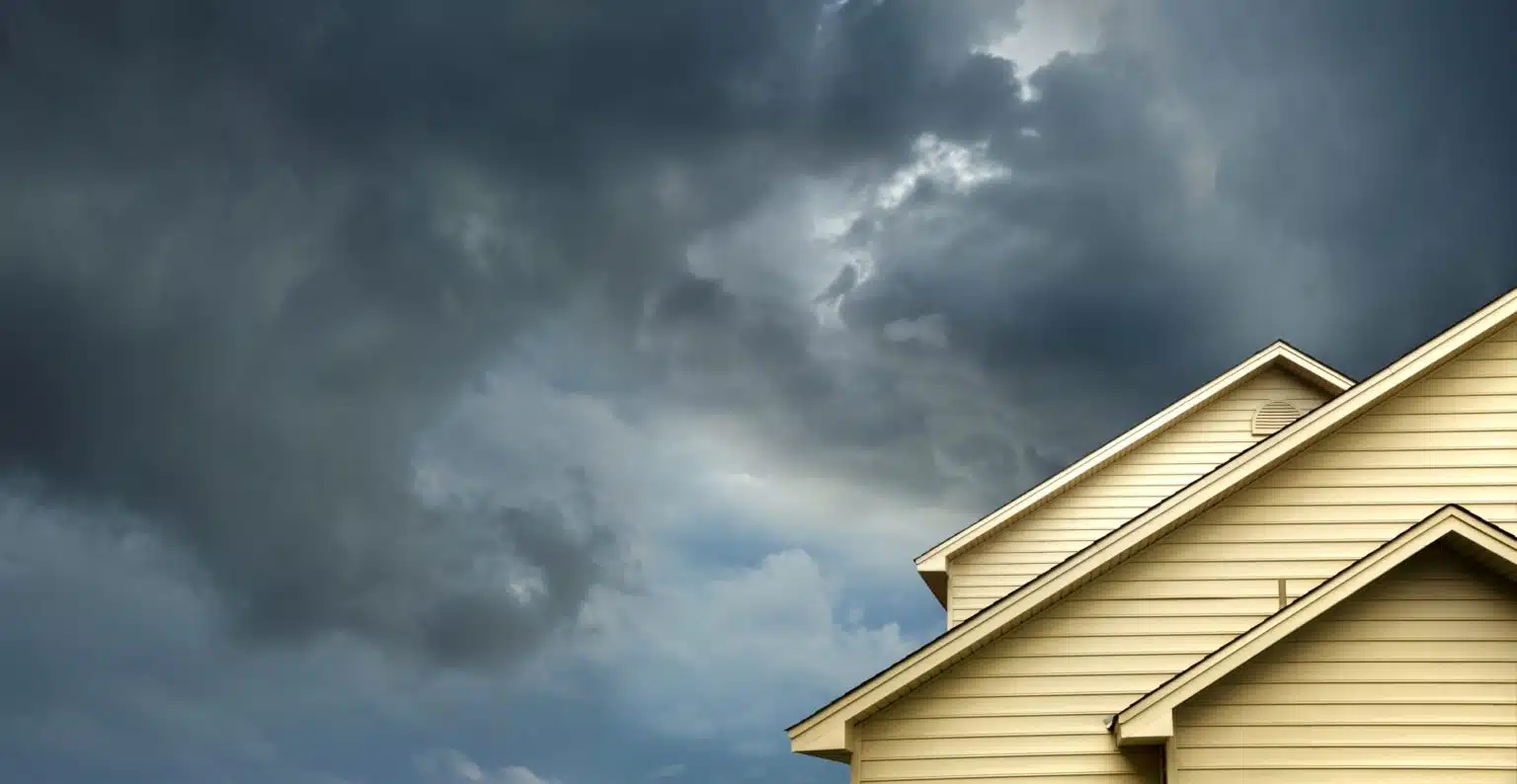 house in stormy weather
