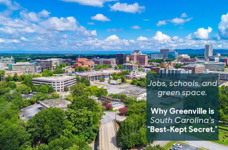 aerial view of Greenville, SC