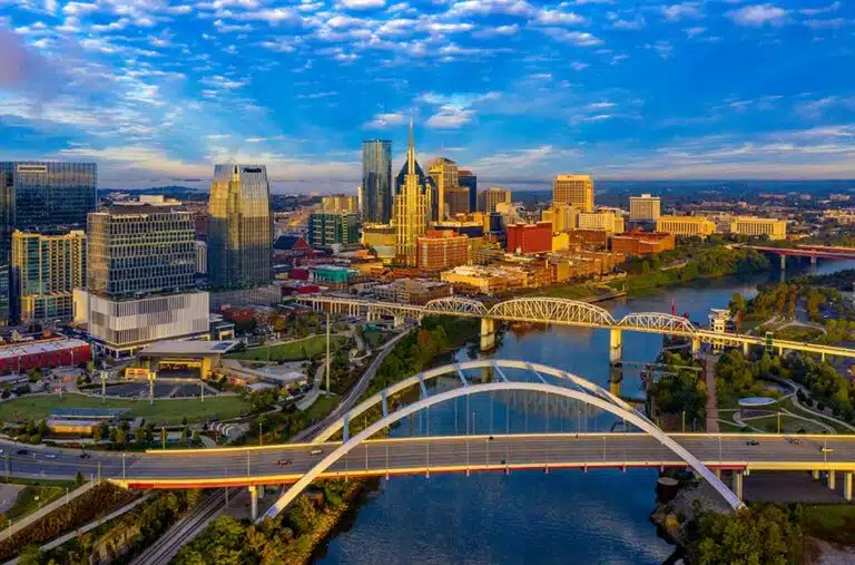 aerial view of Nashville, TN