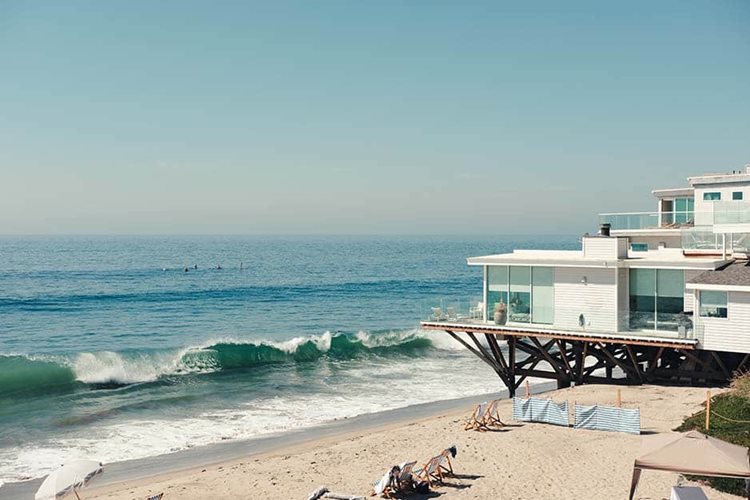 A beach house situated close to the water