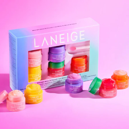 A colorful set of lip sleeping masks from LANEIGE