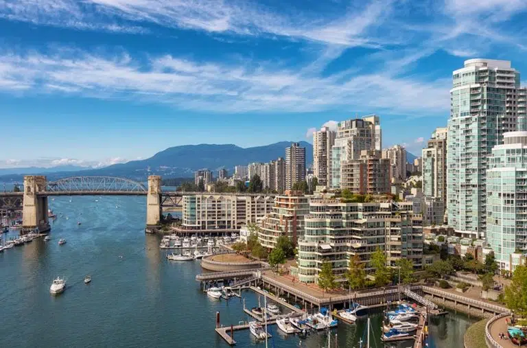 Burrad Bridge and False Creek in Downtown Vancouver
