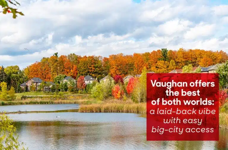 waterside homes in Vaughan Ontario during the fall