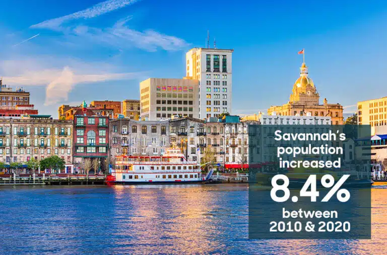Savannah, GA waterfront skyline