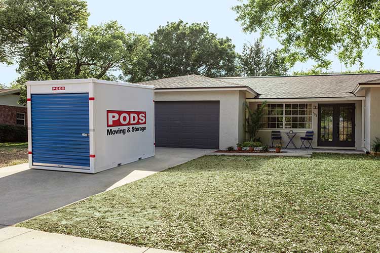 A PODS container being delivered to a home in Montreal.