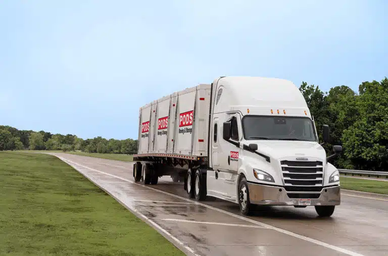 PODS truck hauling PODS containers