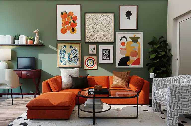 A modern, artistic living room