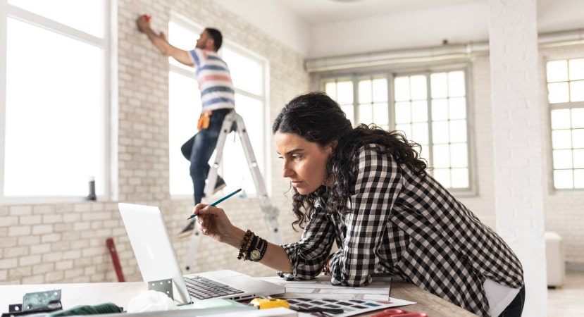 A couple renovating a home