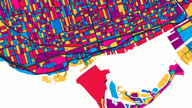 Map of Toronto neighbourhoods, districts, and streets