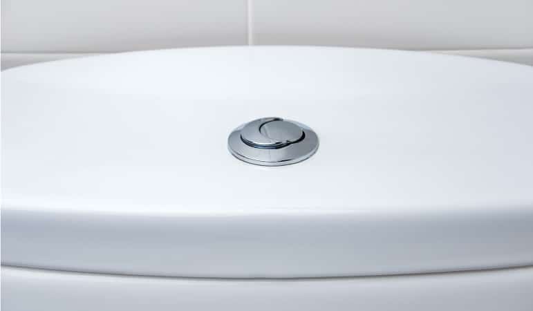 The top of an energy-efficient toilet tank.