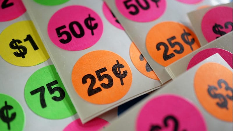 pricing stickers