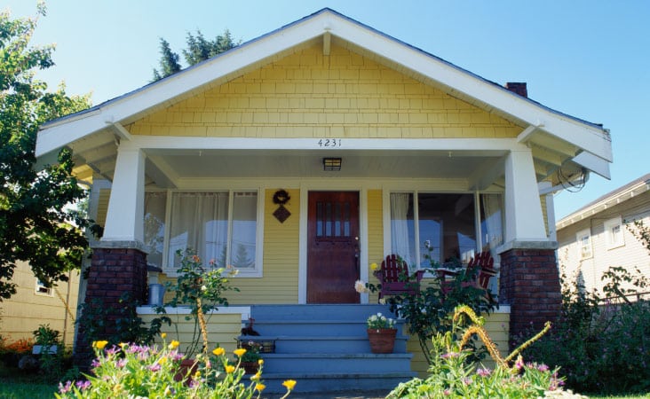 yellow bungalow house