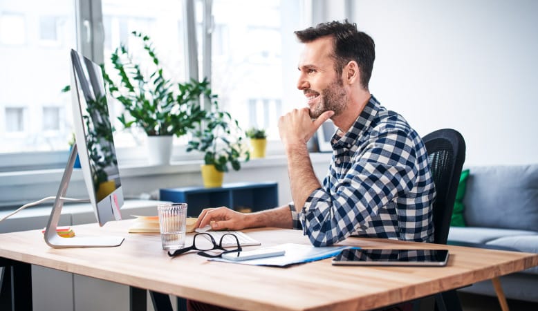 A home office setup with feng shui in mind