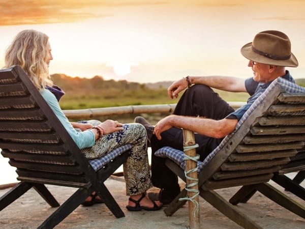 Retired couple relaxing
