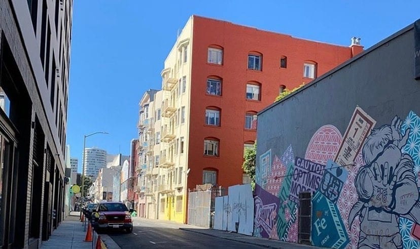 A street in The Tenderloin, one of the more budget-friendly San Francisco neighborhoods