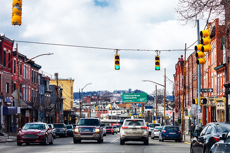 A busy street in Bloomfield, one of the best Pittsburgh neighborhoods