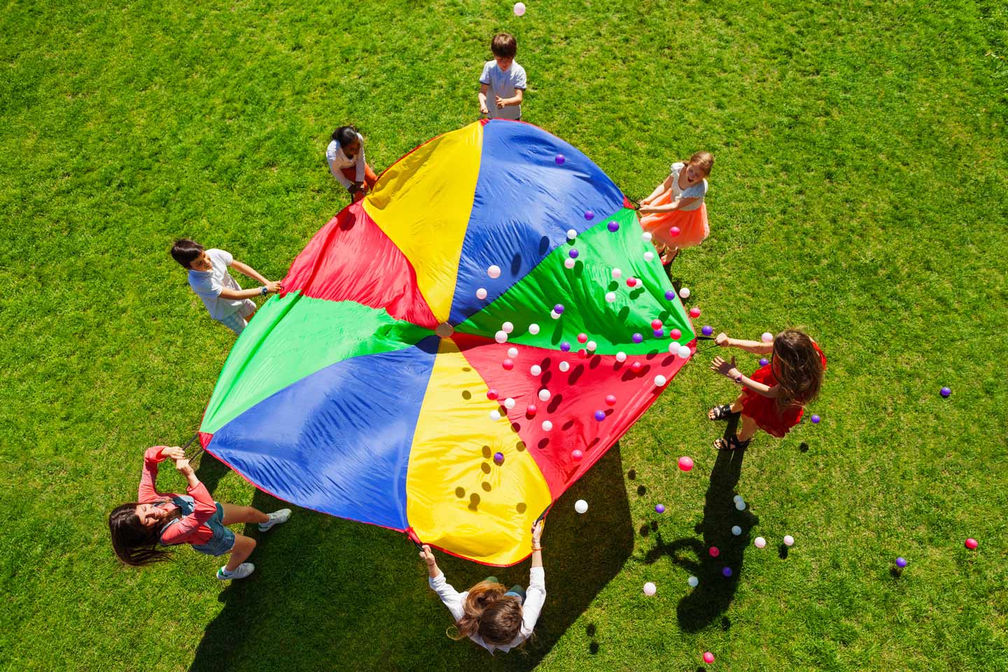 parachute game at camp