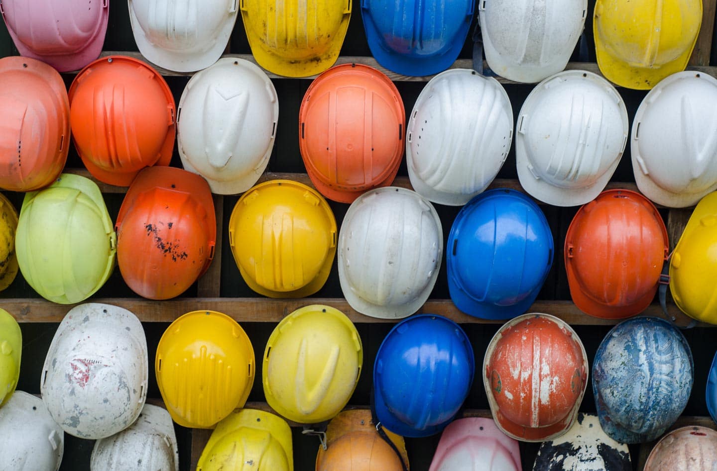 construction helmets