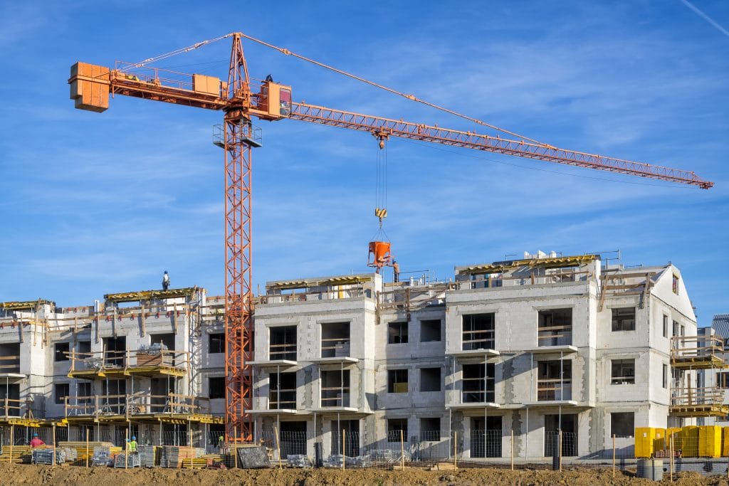A multi-family government housing unit under construction