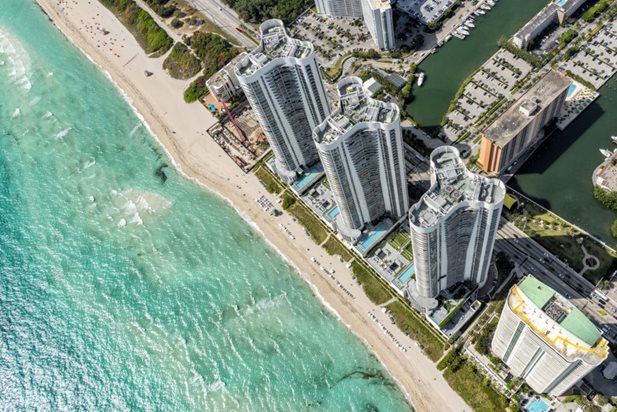 The beaches and high-rise condos of Miami