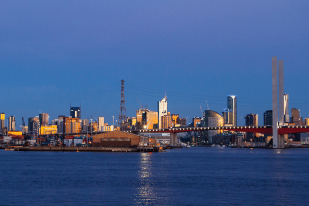 View of Downtown Melbourne at dusk