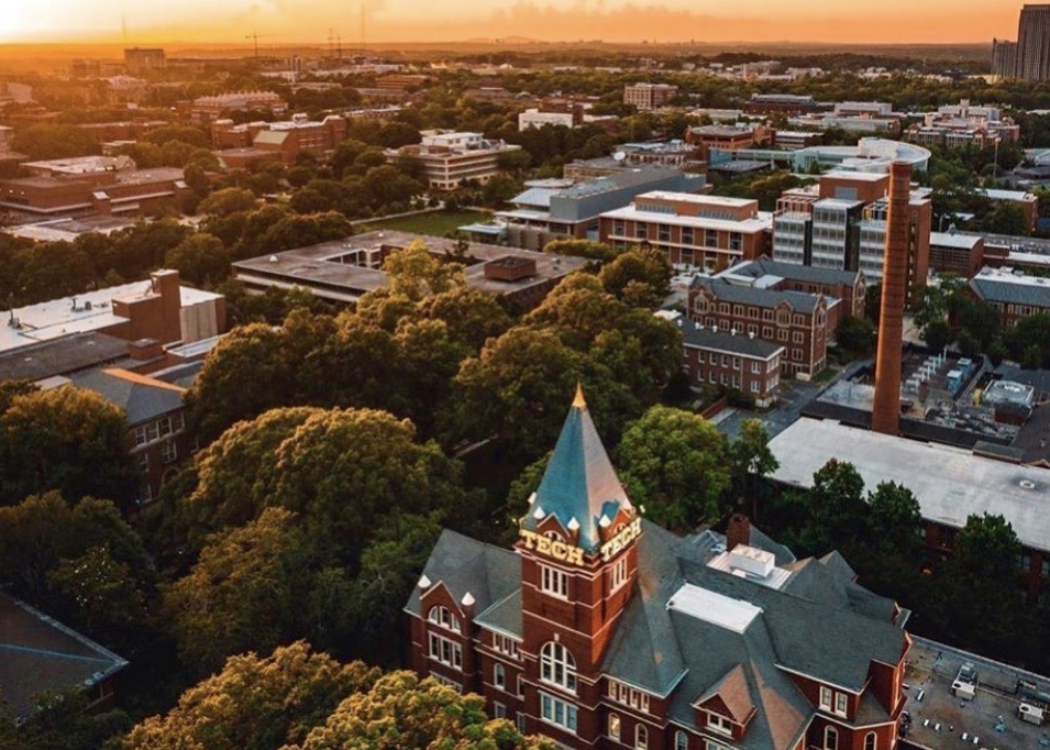An aerial view of the Georgia Tech campus in Atlanta