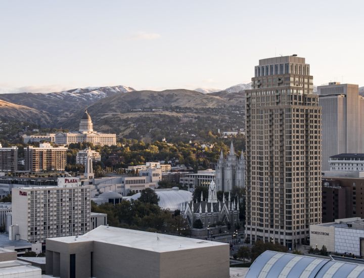 View of city skyline in The Avenues and Capital Hill