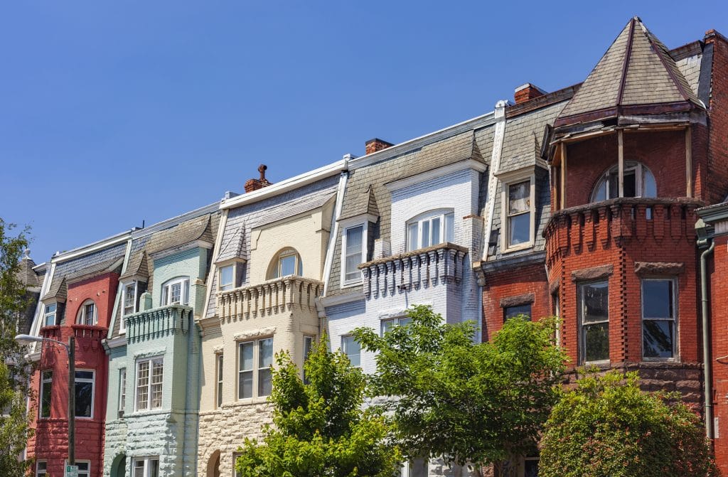 A colorful row of houses 