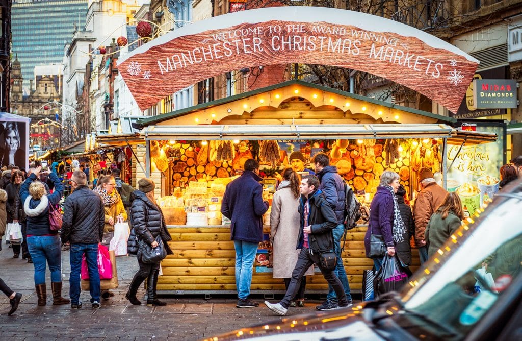 An e-tailer pop-up shop at a christmas market