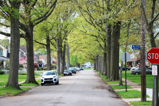 A quiet residential street in the sought-after neighborhood of Kamm’s Corners in Cleveland, Ohio.